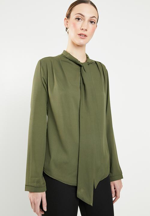edit - Kitty bow blouse - green