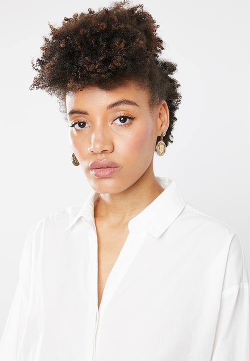 Vero Moda - Flow long sleeve midi shirt - white