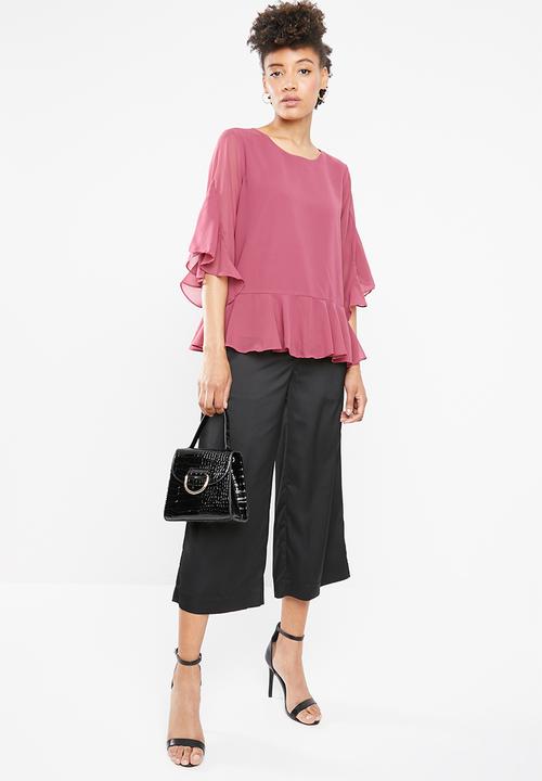Vero Moda - Malva minni peplum top - pink