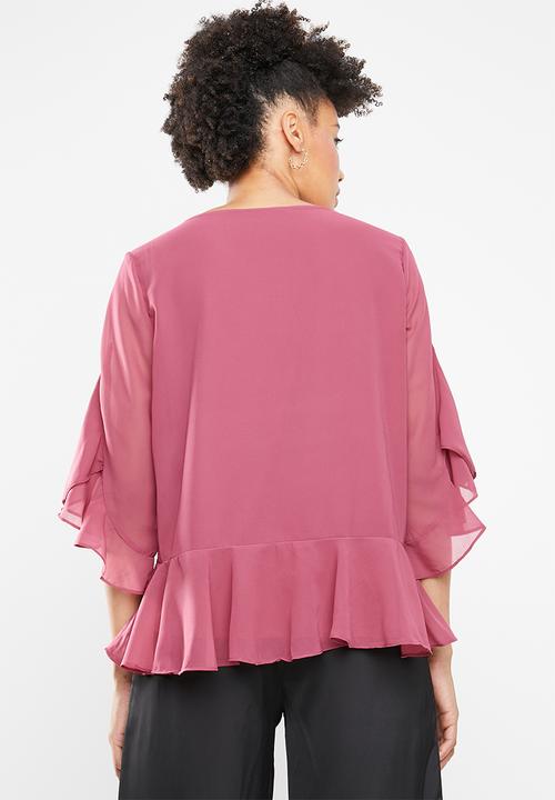 Vero Moda - Malva minni peplum top - pink