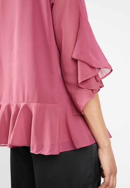 Vero Moda - Malva minni peplum top - pink