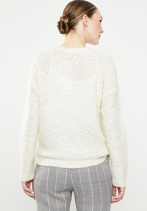 Jacqueline de Yong - Bucca longsleeve pullover knit - cream 