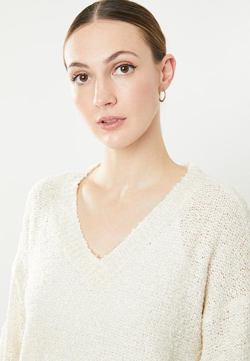 Jacqueline de Yong - Bucca longsleeve pullover knit - cream 