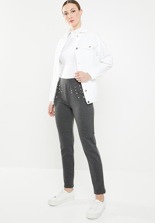 Jacqueline de Yong - Terra ankle sweat pant - grey