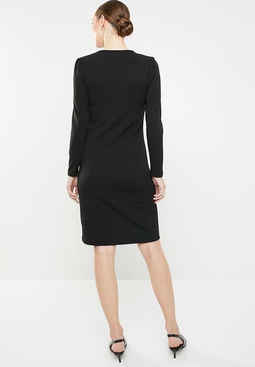 edit - Pleated shift dress - black