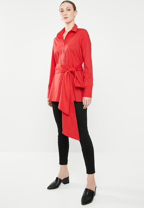 STYLE REPUBLIC - Self-tie shirt - red