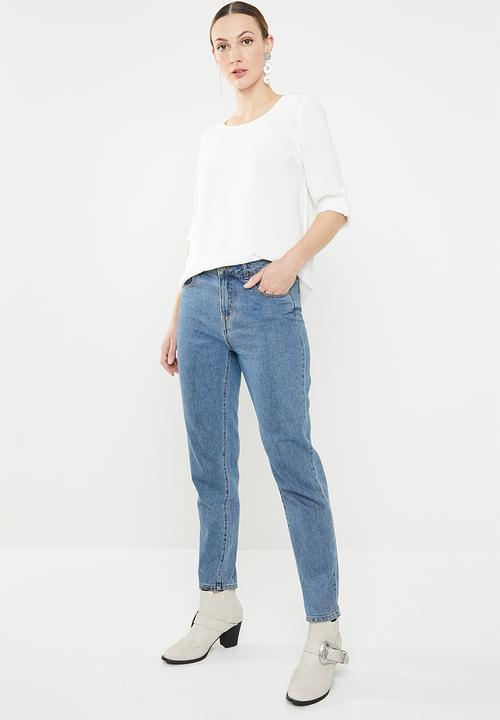 ONLY - Nine 3/4 sleeve top - white