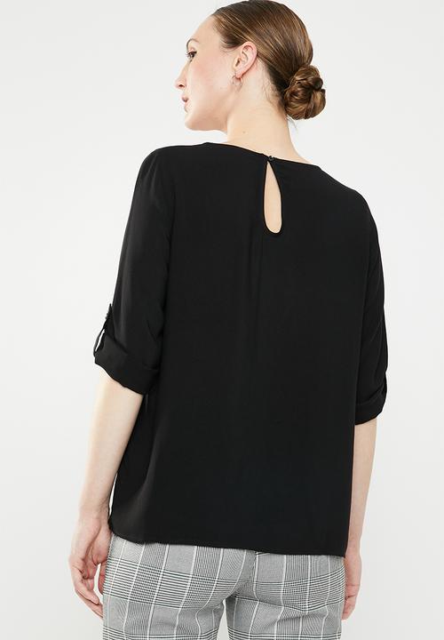 ONLY - Nine 3/4 sleeve top - black