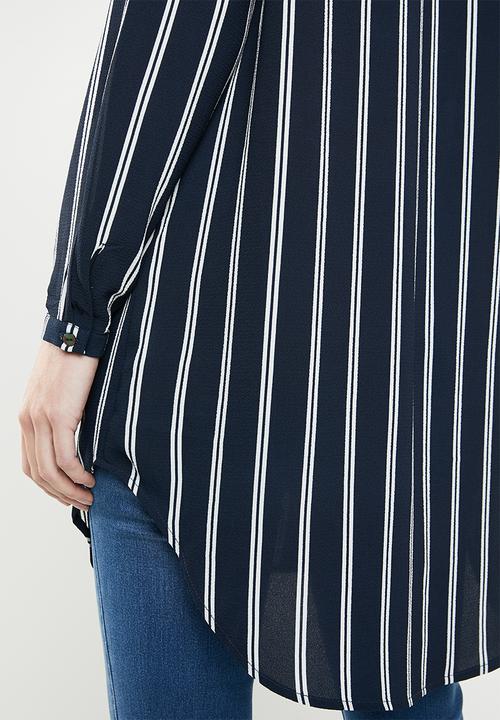 ONLY - Winner tunic top - navy & white