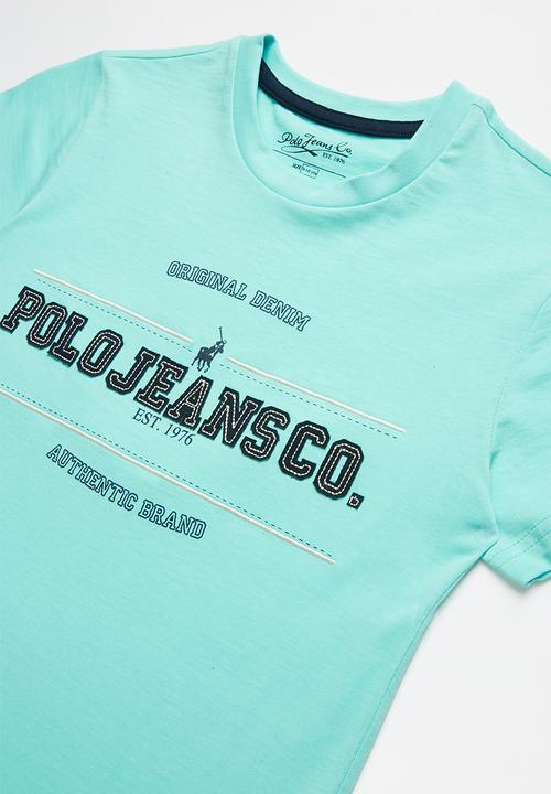 POLO - Clyde applique tee - turquoise