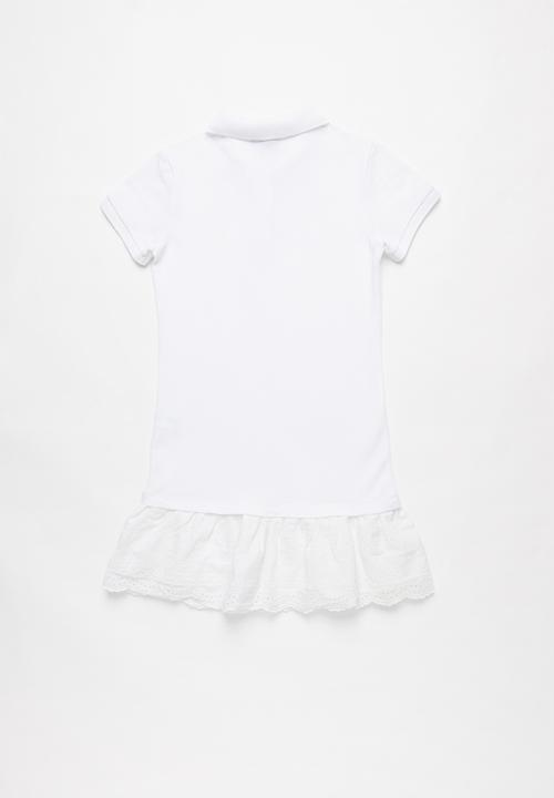 POLO - Alexis frilled golfer dress - white