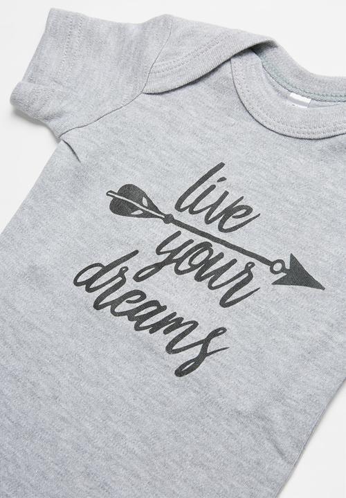 Funky Shop - Slogan baby grow - grey