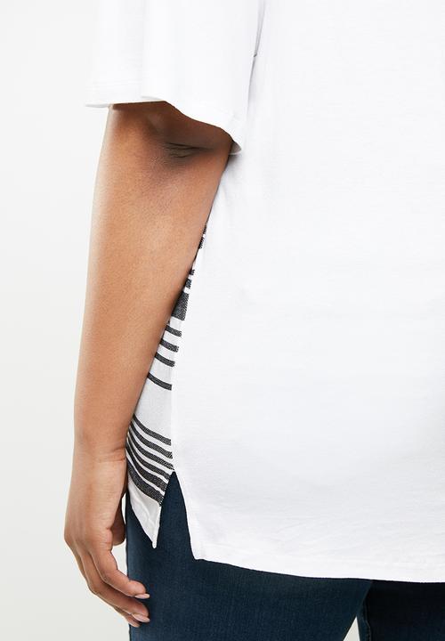 edit Plus - Stripe tunic - white & grey