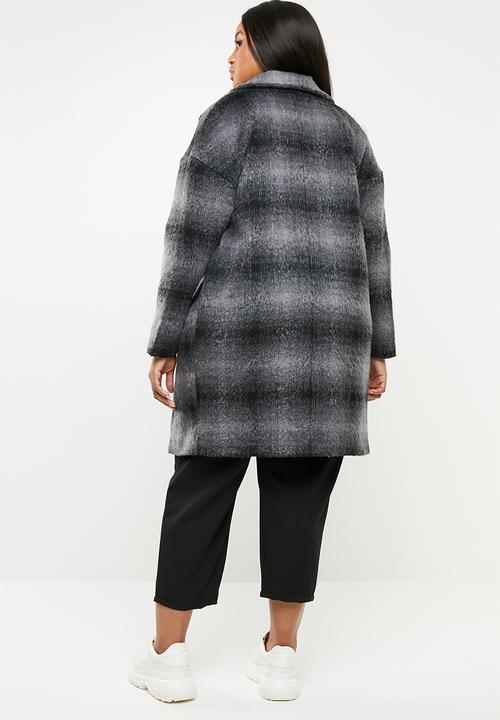 STYLE REPUBLIC PLUS - Coat with zip and press stud closure - charcoal & black 