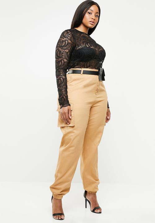 Missguided - Curve side pocket trousers - tan