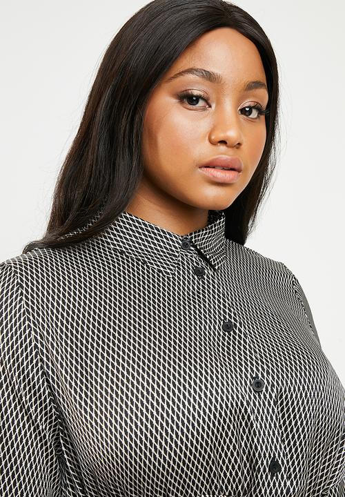 AMANDA LAIRD CHERRY - Bontle shirtdress - black & white 