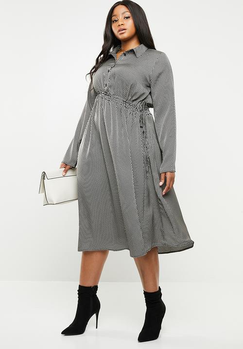 AMANDA LAIRD CHERRY - Bontle shirtdress - black & white 