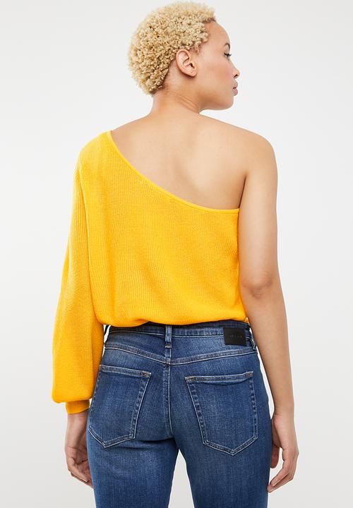 ONLY - Cathrine one shoulder top - yellow