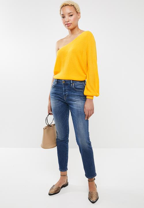ONLY - Cathrine one shoulder top - yellow