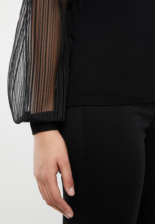ONLY - Viktoria one shoulder knit - black