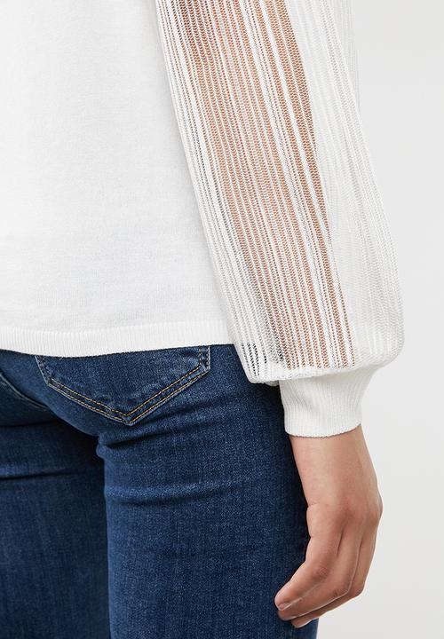 ONLY - Viktoria one shoulder knit - white