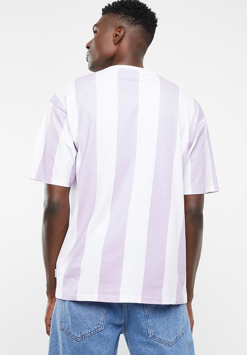 Only & Sons - Hurry oversized stripe tee - lilac & white 