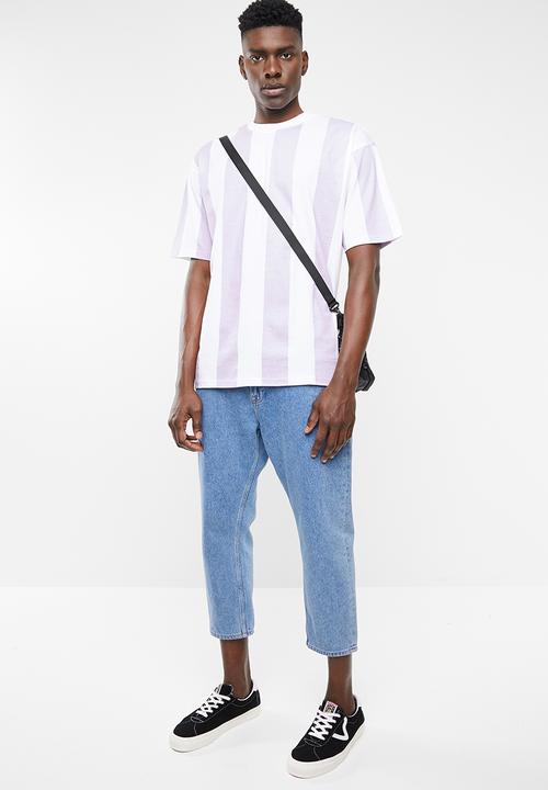 Only & Sons - Hurry oversized stripe tee - lilac & white 