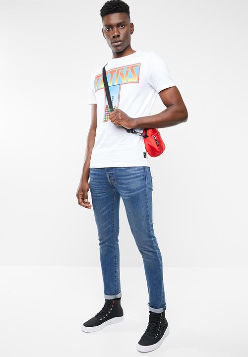Only & Sons - Tetris short sleeve tee - white