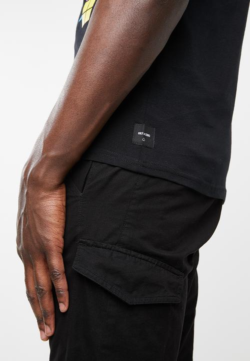 Only & Sons - Tetris short sleeve tee - black