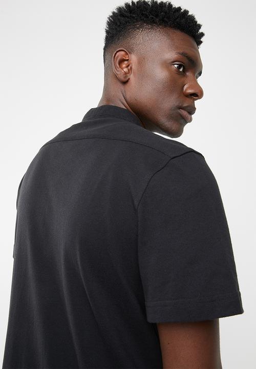 Superbalist - Pique knit mandarin shirt - black