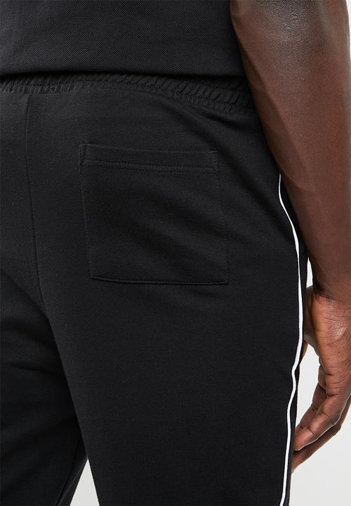 Superbalist - Tapered pintuck,piping cropped sweatpants - black