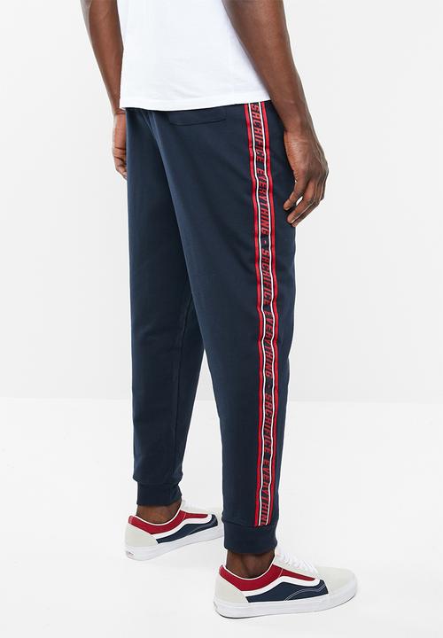 Superbalist - Slim fit printed tape sweatpant - navy & red 