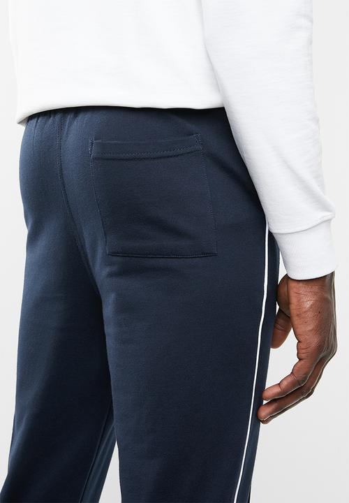 Superbalist - Tapered pintuck,piping cropped sweatpants - navy
