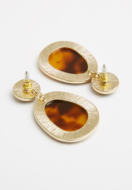 Superbalist - Lia animal print earrings - brown