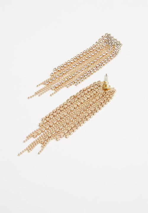 Superbalist - Grace curtain drop earrings - gold