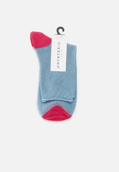 Hysteria - Emma hysteria ankle socks - blue & pink