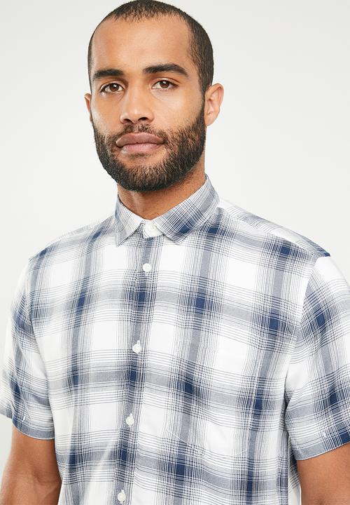 Only & Sons - Samy check shirt - blue & white