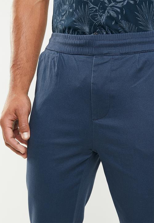 Only & Sons - Linus wide leg cropped pants - blue