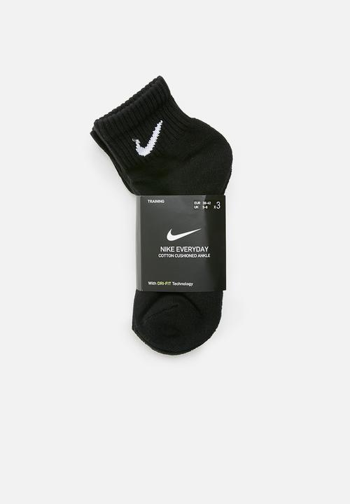 Nike - Nike everyday cushion 3 pack ankle socks - black