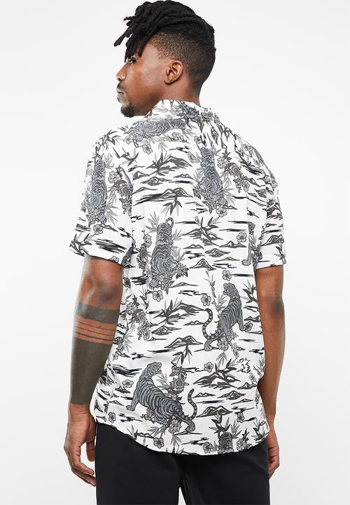 Only & Sons - Pilas tiger viscose shirt - white