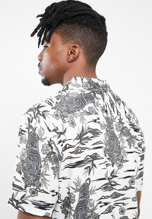 Only & Sons - Pilas tiger viscose shirt - white