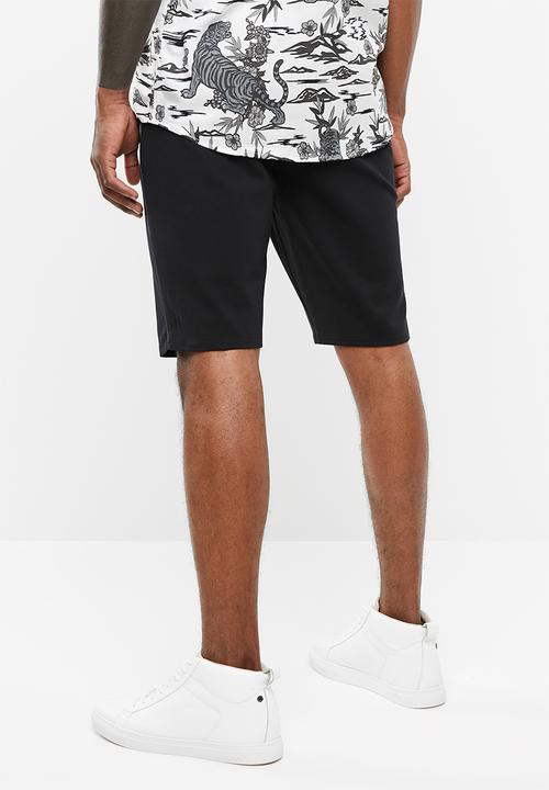 Only & Sons - Aged stripe shorts - black