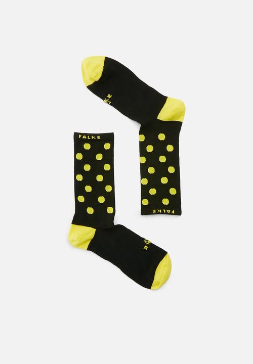 Falke - Everyday sport crew dot - black & yellow 