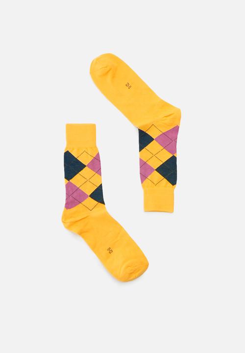 Falke - Argyle socks - yellow