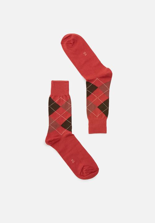 Falke - Argyle socks - red