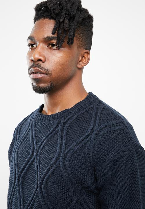 Cotton On - Cable knit sweater - navy