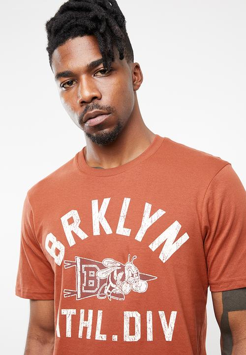 Cotton On - Tbar short sleeve sport tee - burnt orange