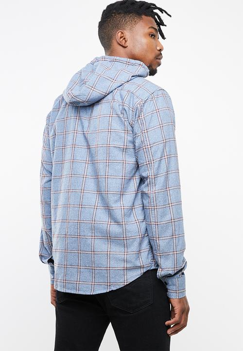 Hurley - Aaron hood long sleeve shirt - blue