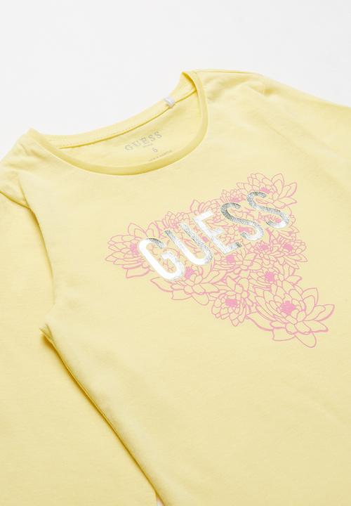 GUESS - Long sleeve leaf tri tee - yellow