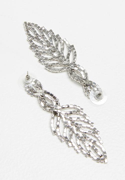 STYLE REPUBLIC - Statement diamante earrings - silver